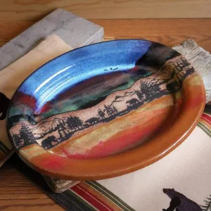 Bear Azul Oval Serving Plate