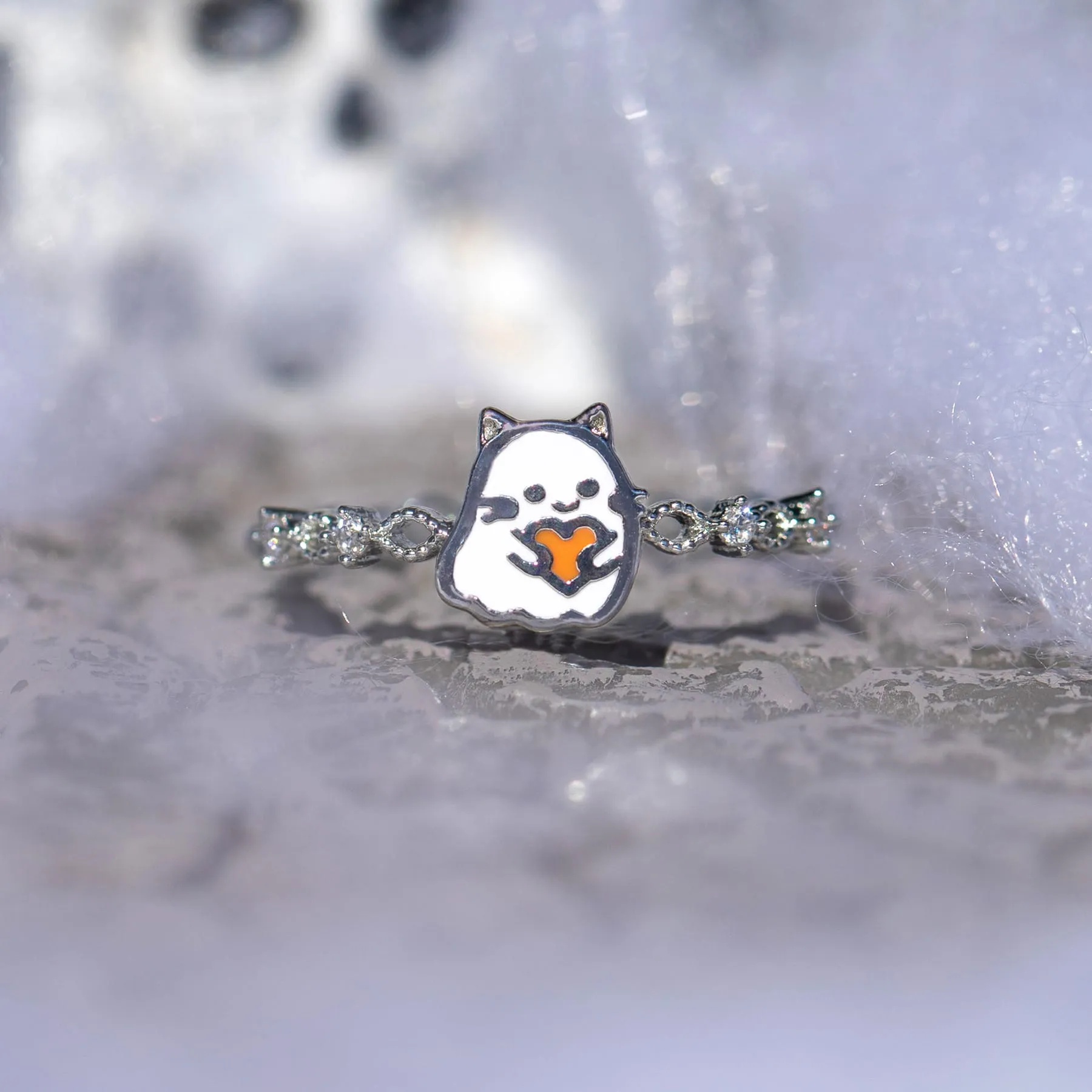 Boo Kitty Adjustable Ring