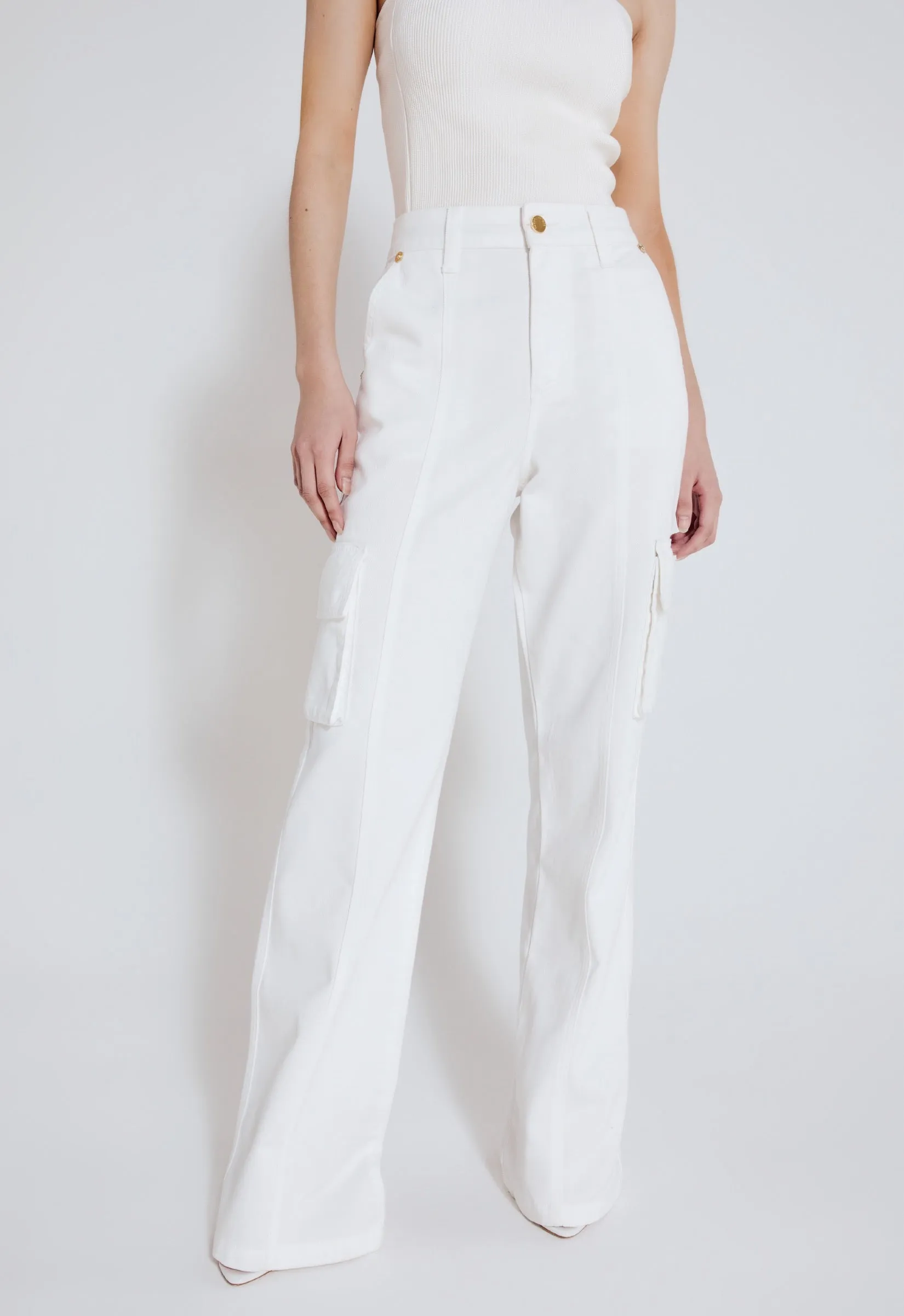 Calça Jeans Cargo Lucie - Off White