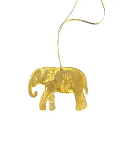 De Weldaad Elephant Gold Metal Ornament