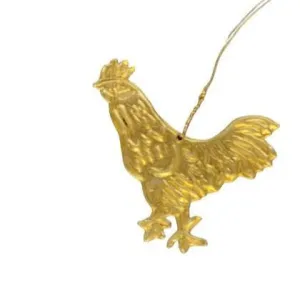 De Weldaad Rooster Gold Metal Ornament