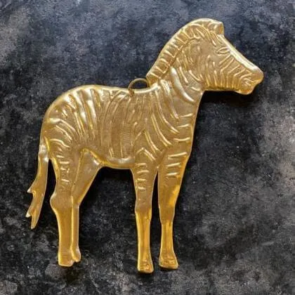 De Weldaad Zebra Gold Metal Ornament