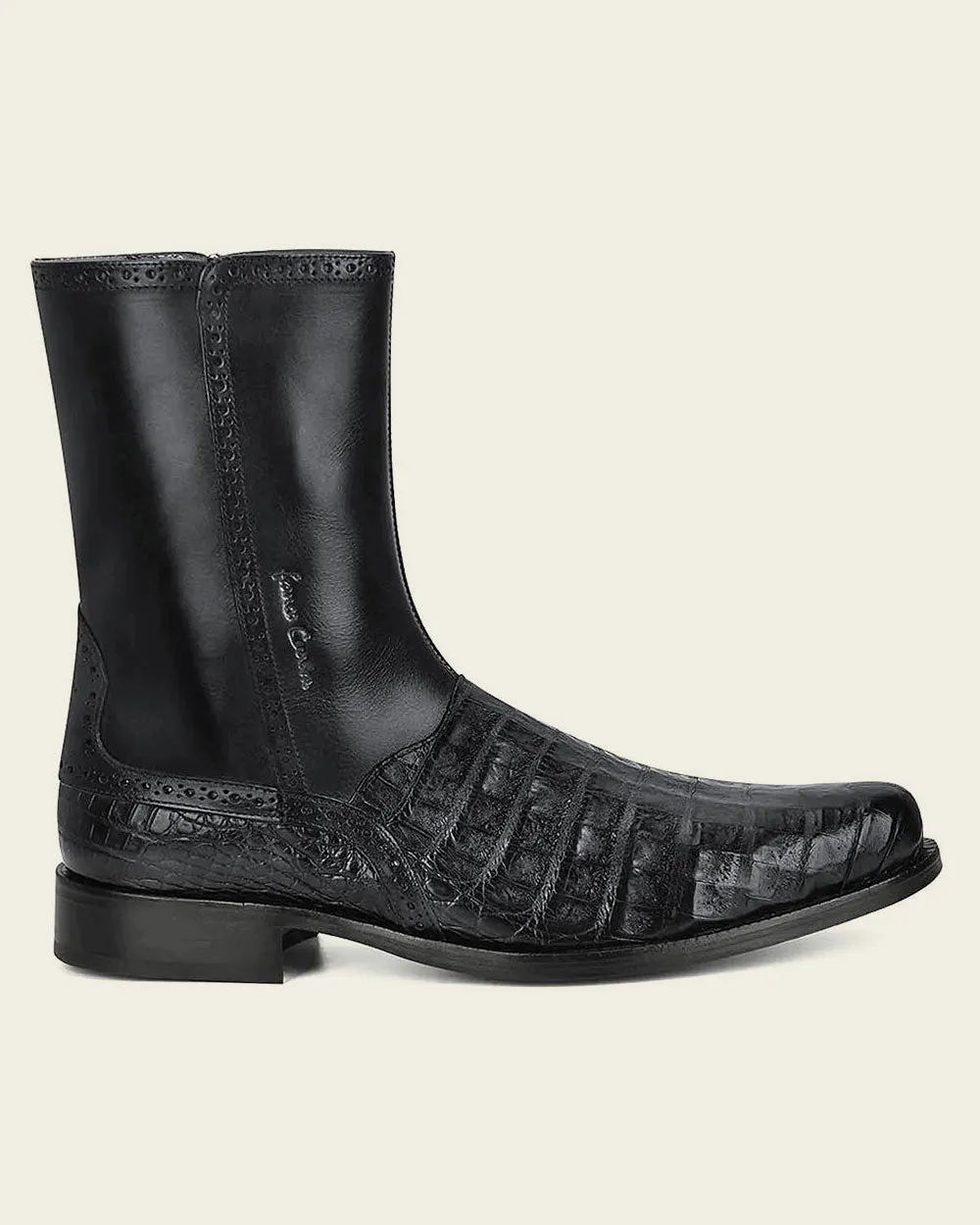 Dress black exotic boot