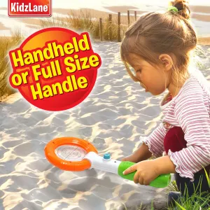 KidzLane Kids Metal Detector Wand (2-in-1) Handheld or Full-Size Handle | Junior Design