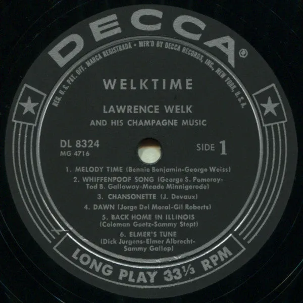 Lawrence Welk And His Champagne Music - Welktime (LP) (VG)