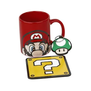 Pyramid Internacional Set Taza, Posavasos Y Llavero Mario Bros